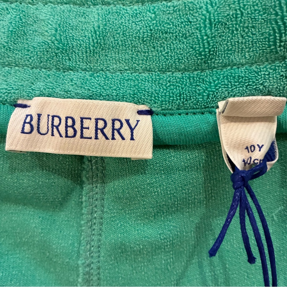 NWT - Burberry Teal Terry Shorts 10 Y - Picture 7 of 9